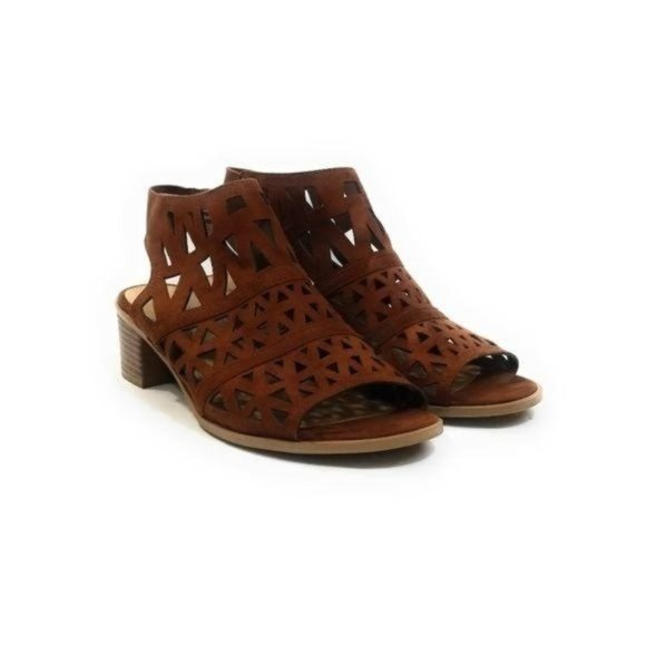 American Eagle Outfitters Shoes - American Eagle Laser Cut Slip On Caged Sandals in Cagnac Womens Size 7.5 W